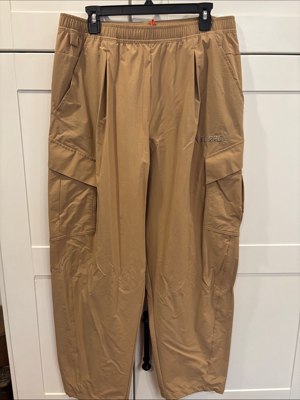 adidas Tan Cargo Pants with Elastic Waist
